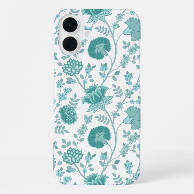 Coque iPhone Jacobean Floral Big Motif Tee sur blanc (Verso)