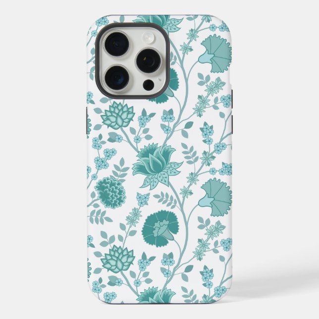 Coque iPhone Jacobean Floral Big Motif Tee sur blanc (Verso)