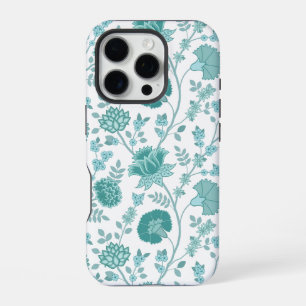 Coque iPhone 16 Pro Jacobean Floral Big Motif Tee sur blanc