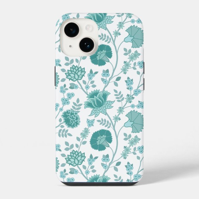 Coque iPhone Jacobean Floral Big Motif Tee sur blanc (Verso)