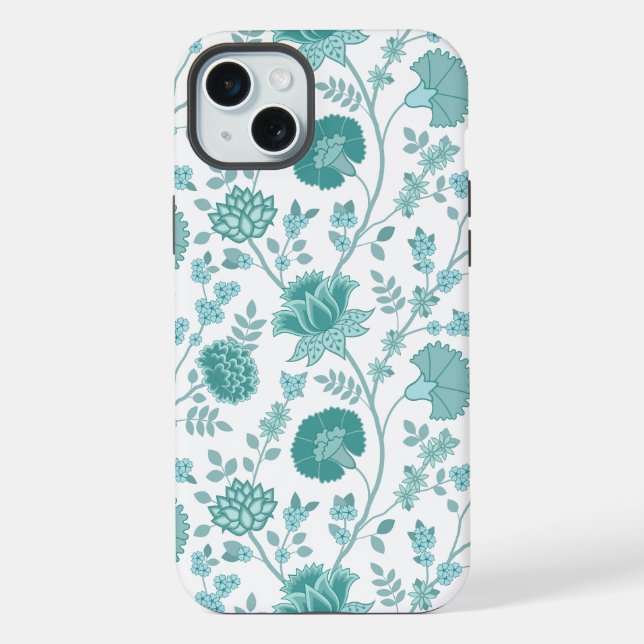 Coque iPhone Jacobean Floral Big Motif Tee sur blanc (Verso)