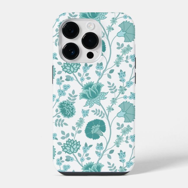 Coque iPhone Jacobean Floral Big Motif Tee sur blanc (Verso)