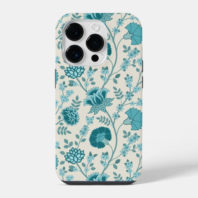 Coque iPhone Jacobean Floral Big Motif Tee sur Crème (Verso)