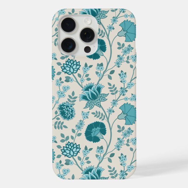 Coque iPhone Jacobean Floral Big Motif Tee sur Crème (Verso)