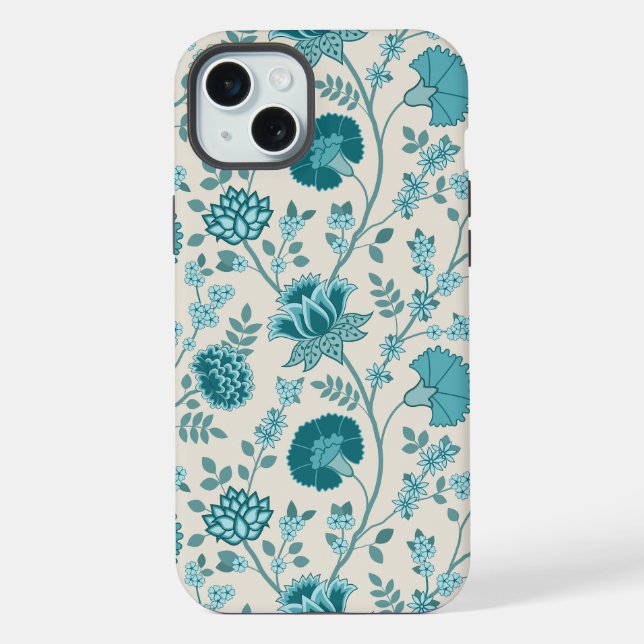 Coque iPhone Jacobean Floral Big Motif Tee sur Crème (Verso)