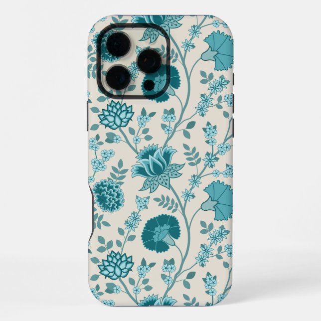 Coque iPhone Jacobean Floral Big Motif Tee sur Crème (Verso)