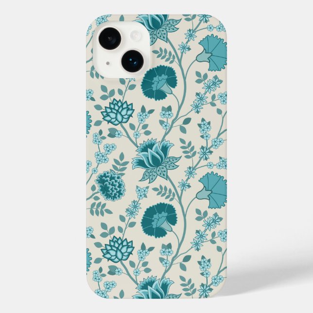 Coque iPhone Jacobean Floral Big Motif Tee sur Crème (Verso)