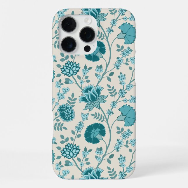 Coque iPhone Jacobean Floral Big Motif Tee sur Crème (Verso)