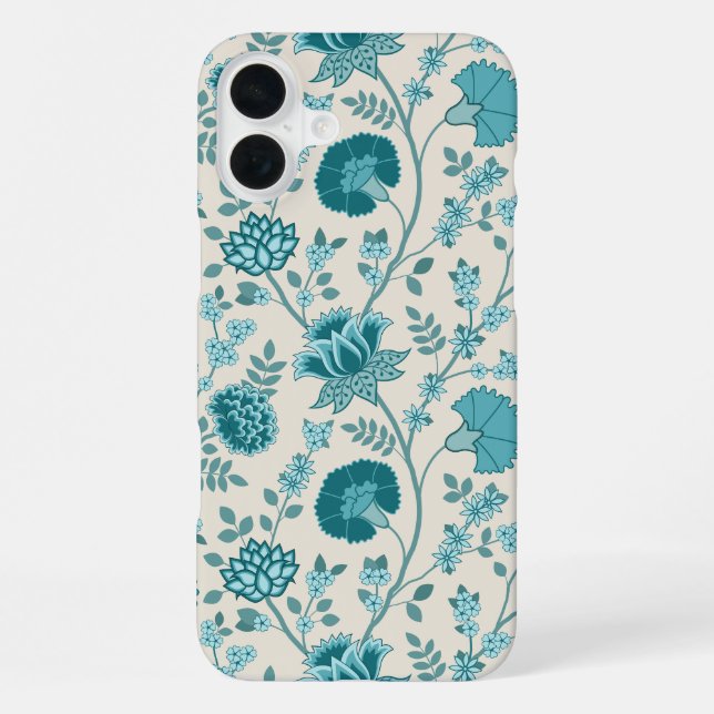 Coque iPhone Jacobean Floral Big Motif Tee sur Crème (Verso)