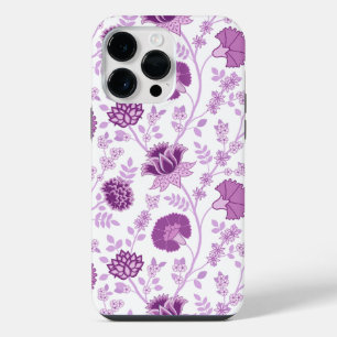 Coque Pour Pour iPhone 14 Pro Max Jacobean Floral Grand Motif rose sur blanc
