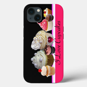 Etui iPhone 13 J'ADORE DE DÉLICIEUX GATEAUX Rose,Fuchsia Blanc