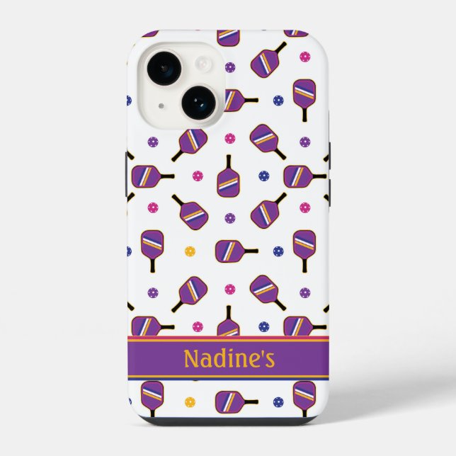 Coque iPhone J'adore le Pickleball blanc Etui Case-Mate pour Ip (Verso)