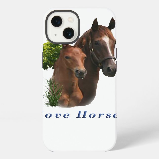 Coque iPhone J'adore les chevaux (Verso)