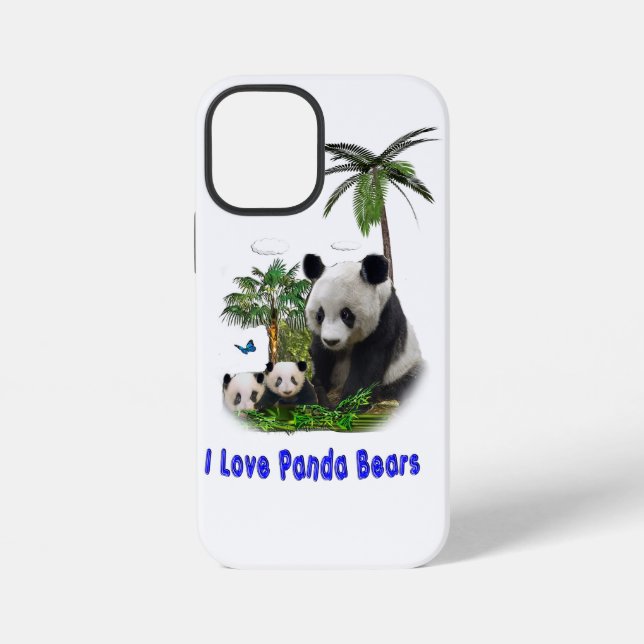 Coque iPhone J'adore les ours pandas (Verso)