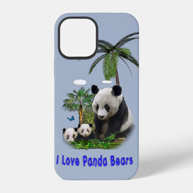 Coque iPhone J'adore les ours pandas (Verso)