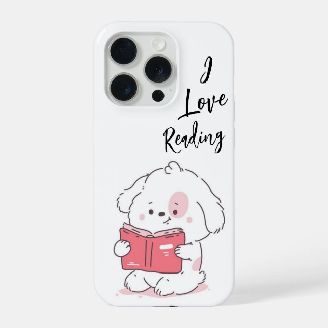 Coque iPhone j'adore lire le design kawaii mignon (Verso)