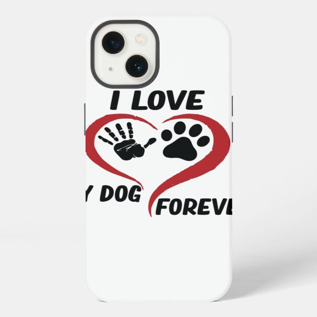 Coque iPhone J'adore mon chien jeter un oreiller (Verso)