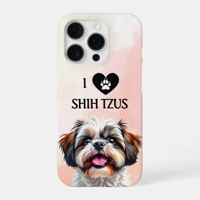 Coque iPhone J'adore mon chiot Shih Tzu  (Verso)