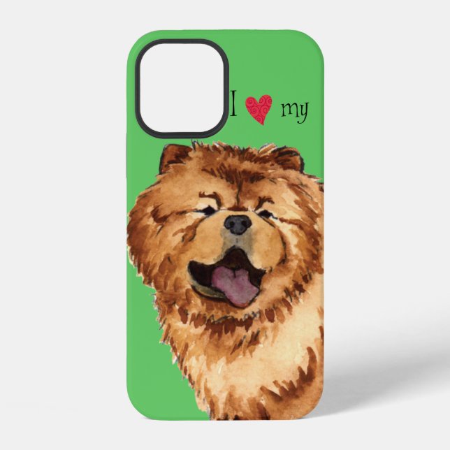 Coque iPhone J'adore mon Chow (Verso)