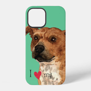 Coque iPhone 12 J'adore mon Staffordshire Bull Terrier