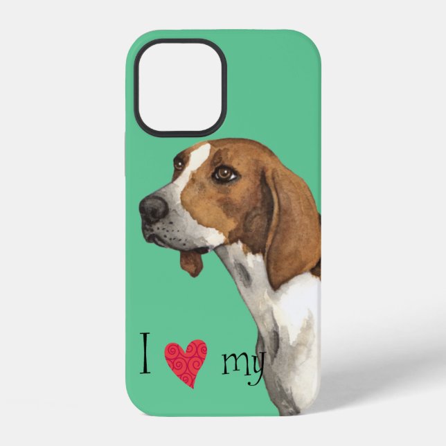 Coque iPhone J'adore mon Treeing Walker (Verso)