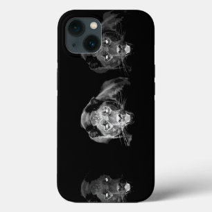 Etui iPhone 13 Jaguar noir et blanc
