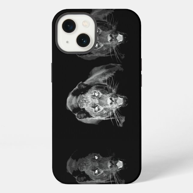 Coque iPhone Jaguar noir et blanc (Verso)