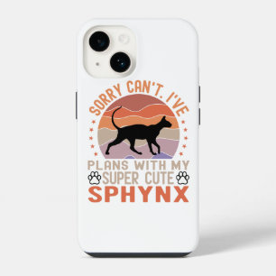 Coque Pour iPhone 14 J'ai des plans avec mon chat Sphynx