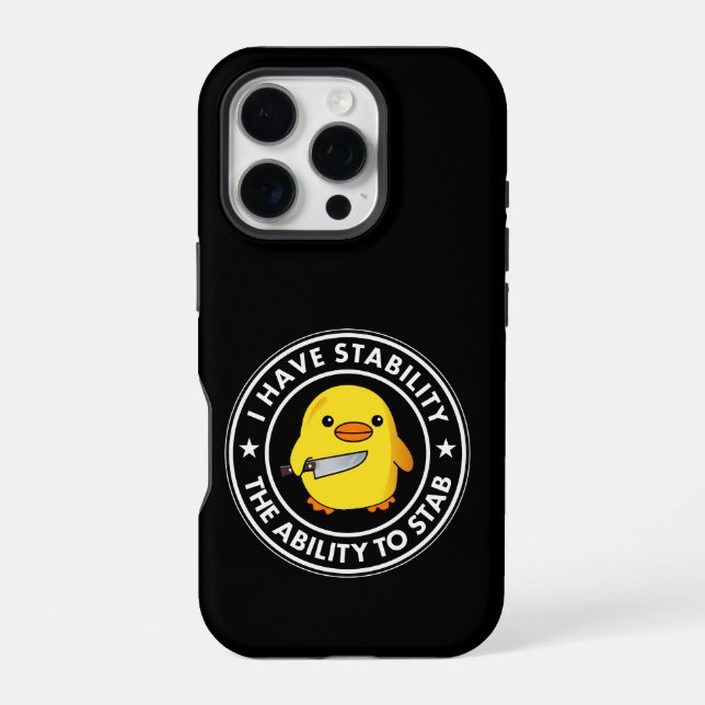 Coque iPhone J'Ai La Stabilité De Stab Funny (Verso)