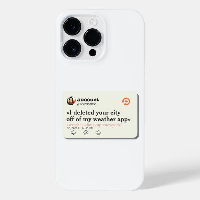 COQUE iPhone J'AI SUPPRIMÉ VOTRE VILLE DE MON APP MÉTÉOROLOGIQU (Verso)