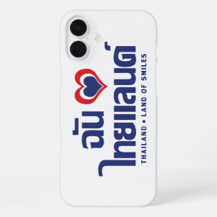 Coque iPhone 16 Plus J'aime (d'amour) la Thaïlande ❤ Écriture thaïe
