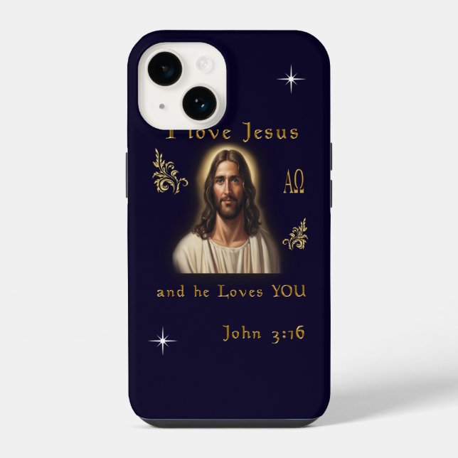Coque iPhone J'aime Jésus (Verso)