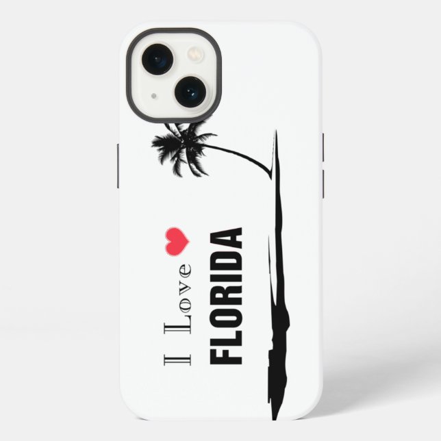 Coque iPhone J'aime la Floride (Verso)