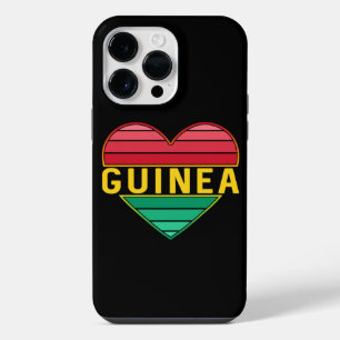 Coque Pour Pour iPhone 14 Pro Max J'aime la Guinée, Cœur Guinéen
