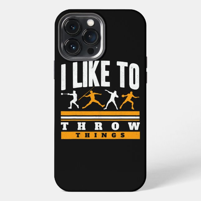 Coque iPhone J'aime Lancer Des Choses Athlétisme Lanceur (Verso)