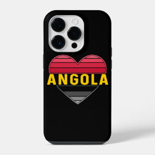 Coque Pour iPhone 14 Plus J'aime l'Angola, Cœur angolais