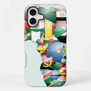 Coque iPhone 16 Plus J'aime l'art de l'Afrique Carte panafricaine et