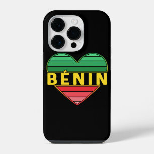 Coque Pour iPhone 14 Plus J'aime le Bénin, Cœur Béninois