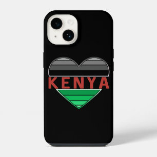 Coque Pour iPhone 14 J'aime le Kenya, Cœur kenyan