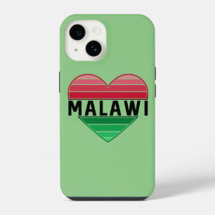 Coque Pour iPhone 14 J'aime le Malawi, Cœur malawien
