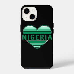 Coque Pour iPhone 14 J'aime le Nigeria, Cœur nigérian