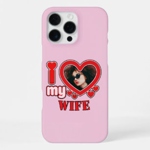 Coque iPhone 16 Pro Max J'aime ma femme Personnalisé Photo et Texte