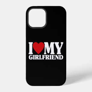 Coque iPhone 12 J'aime ma petite amie - Cadeau assorti mignon pour