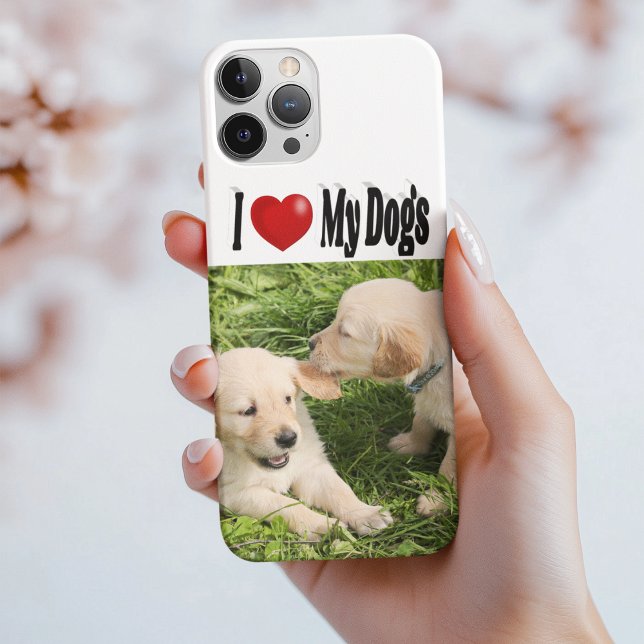Coque iPhone J'aime mes chiens photo (Créateur téléchargé)