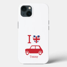 J'aime Mini Coopers - Bleu - Coque-Mat personnalis
