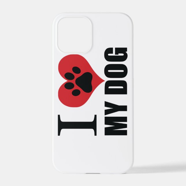 Coque iPhone J'aime mon chien jeter l'oreiller (Verso)