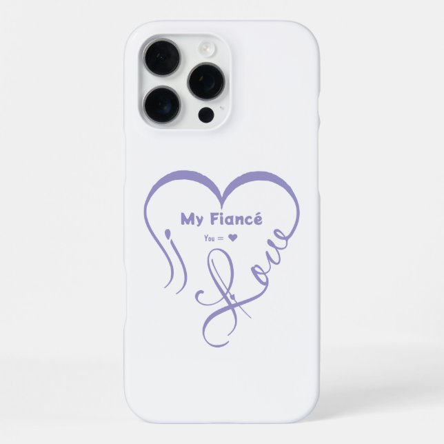 Coque iPhone J'aime mon fiancé • Vous = ♥ 🫳🏻💍 (Verso)