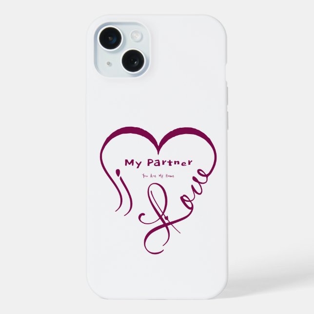 Coque iPhone J'aime mon partenaire - Vous êtes mon oreiller déc (Verso)