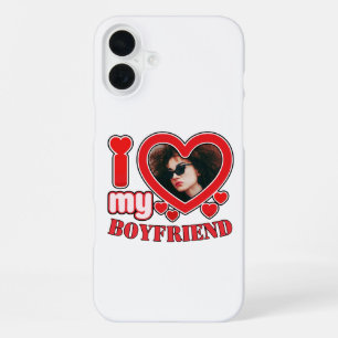 Coque iPhone 16 Plus J'aime mon petit ami J'adore mon petit ami