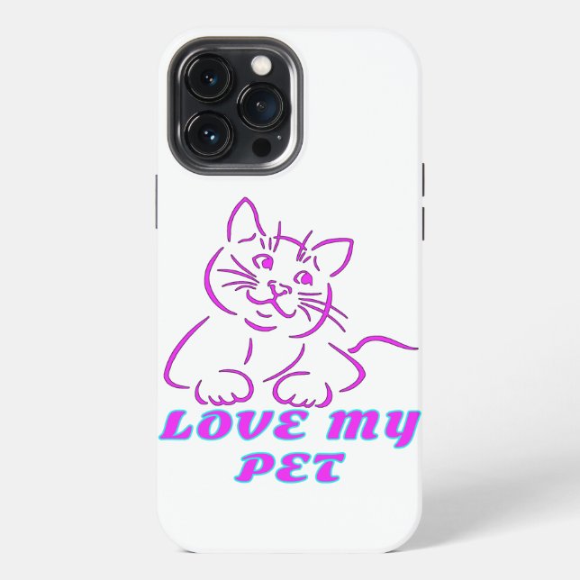 COQUE iPhone J'AIME MON PETIT CHAT ROSE (Verso)